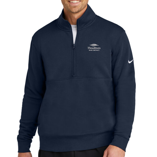 3RN106 Club Fleece Sleeve Swoosh 1/2 Zip Thumbnail